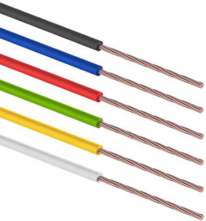 набор проводов автомобильных ПГВА 1 х 0,75 кв.мм CCA - 6 цветов по 3м - внешний вид