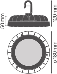 подвесной led светильник Ledvance HB COMP V 83W 840 110DEG IP65 - размеры