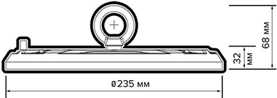подвесной led светильник Jazzway PHB UFO 10 50w 5000K 90° IP65 - размеры