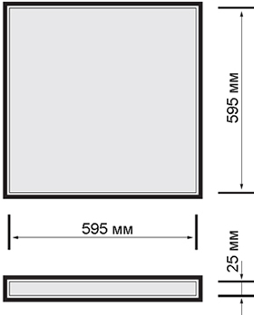 led панель Jazzway PPL 595/U Opal - размеры