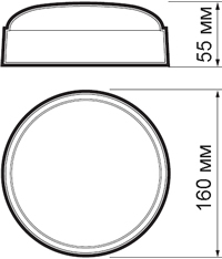 накладной led светильник "ФАZA" ДПО-1044 15w IP54 - размеры