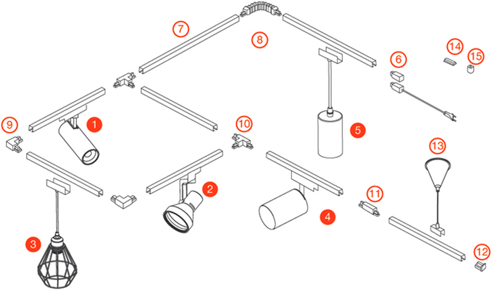 элементы cистемы трекового освещения Ledvance ECO CLASS