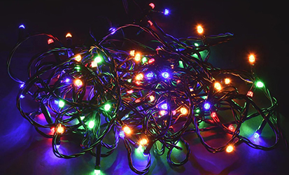 led гирлянда-нить IEK LGDB110-3-100-10-G-S-20 - включенная