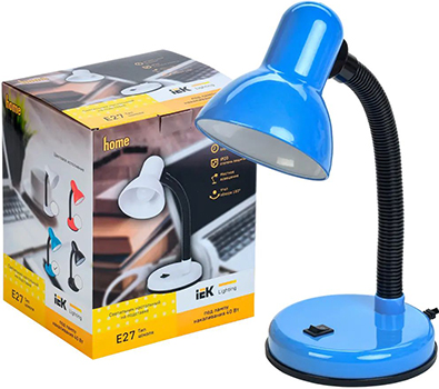 настольный светильник IEK 1002 синий - с упаковкой