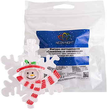 led фигурка Neon-Night 501-021 на присоске - внешний вид + упаковка