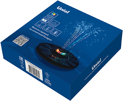плавающий садовый led светильник-фонтан Uniel USL-S-825/PT180 RGB Fountain - упаковка