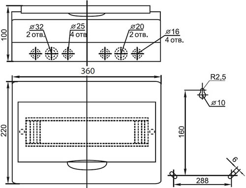 корпус EKF PROxima - размеры