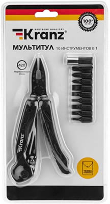 мультитул 10 в 1 Kranz KR-12-4945-2 - упаковка