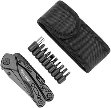 мультитул 10 в 1 Kranz KR-12-4945-2 в закрытом состоянии с чехлом