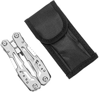 мультитул 15 в 1 Kranz KR-12-4942-2 в закрытом состоянии с чехлом
