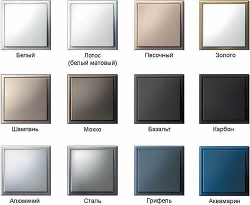 электроустановочные изделия ArtGallery от Systeme Electric - палитра из 12 цветов