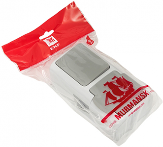 блок розетка 1-местная с з/к + выключатель 1-кл. EKF "Мурманск" - упаковка