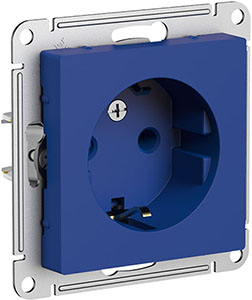 розетка 1-местная Systeme Electric AtlasDesign, з/к, аквамарин - внешний вид