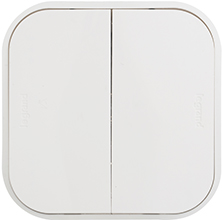 выключатель 2-клавишный Legrand 782202 Quteo белый - внешний вид