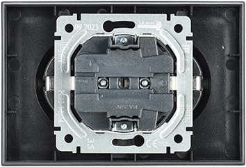 розетка 2-местная IEK РС12-3-БрМ Brite - вид с тыльной стороны