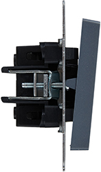 выключатель 1-клавишный проходной IEK ВС10-1-6-БрМ Brite - вид сбоку