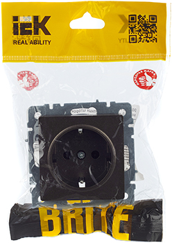 розетка 1-местная IEK РС14-1-0-БрТБ Brite - упаковка