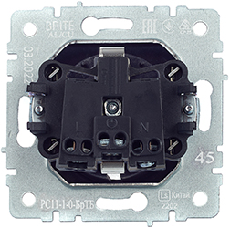 розетка 1-местная IEK РС11-1-0-БрТБ Brite - вид с тыльной стороны