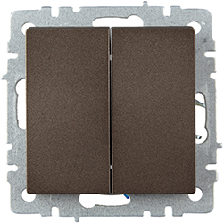 выключатель 2-клавишный проходной IEK ВС10-2-6-БрТБ Brite - внешний вид