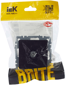 розетка ТВ проходная IEK РТВ10-0-БрЧ Brite - упаковка