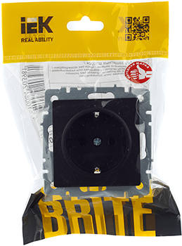 розетка 1-местная IEK РС14-1-0-БрЧ Brite - упаковка