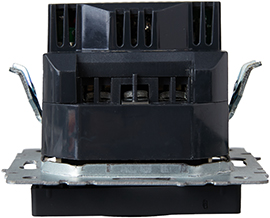 розетка 1-местная IEK РЮш10-2-БрЧ Brite - вид сбоку