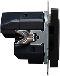 розетка 1-местная IEK РЮш11-1-БрЧ Brite - вид сбоку