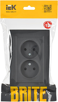 розетка 2-местная IEK РС12-2-БрГ Brite - упаковка