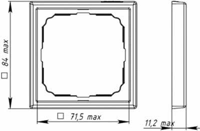 рамка 1-постовая Systeme Electric серии ArtGallery - размеры