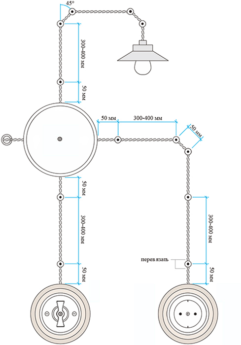 рекомендуемая схема монтажа ретро-проводки Bironi
