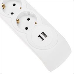 фильтр сетевой 5-местный 3м Kranz 13-4700 с 2 портами USB-A