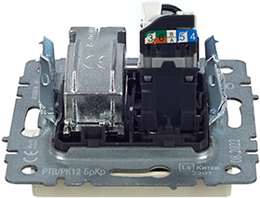 розетка TV+RJ45 IEK РТВ/РК12-БрКр Brite - вид с тыльной стороны