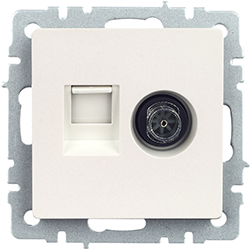 розетка TV+RJ45 IEK РТВ/РК12-БрЖ Brite - внешний вид