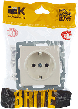 розетка 1-местная IEK РС11-1-0-БрЖ Brite - упаковка