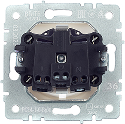 розетка 1-местная IEK РС14-1-0-БрЖ Brite - вид с тыльной стороны