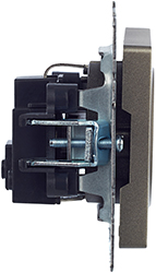 розетка 1-местная IEK РС11-1-0-БрШ Brite - вид сбоку