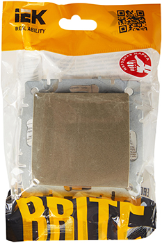 выключатель 1-клавишный проходной IEK ВС10-1-6-БрШ Brite - упаковка