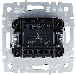 выключатель 2-клавишный IEK ВС10-2-1-БрШ Brite - вид с тыльной стороны