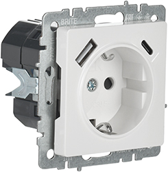 розетка 1-местная IEK РЮш11-1-БрБ Brite - внешний вид