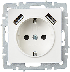 розетка 1-местная IEK РЮш10-2-БрЖ Brite - внешний вид