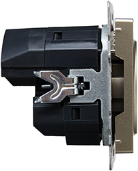 розетка 1-местная IEK РЮш11-1-БрШ Brite - вид сбоку