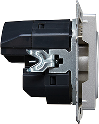 розетка 1-местная IEK РЮш11-1-БрА Brite - вид сбоку