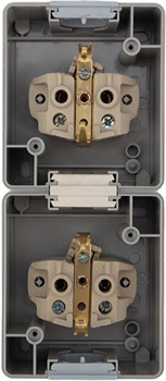 розетка 2-местная вертикальная Kranz KR-78-0616 Industrial - конструкция