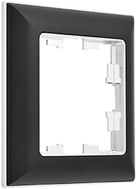 рамка 1-постовая IEK РУ-1-Бр Brite хром / черный - внешний вид