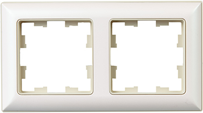 рамка 2-постовая IEK РУ-2-Бр Brite бежевый / жемчужный - внешний вид