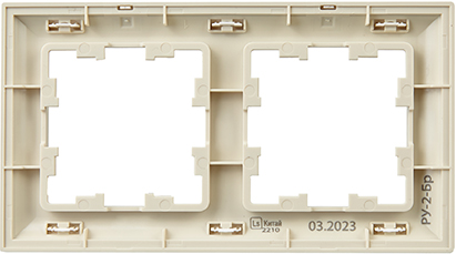 рамка 2-постовая IEK РУ-2-Бр Brite бежевый / жемчужный - вид с тыльной стороны