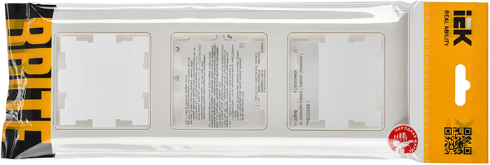 рамка 3-постовая IEK РУ-3-Бр Brite белый / белый - упаковка