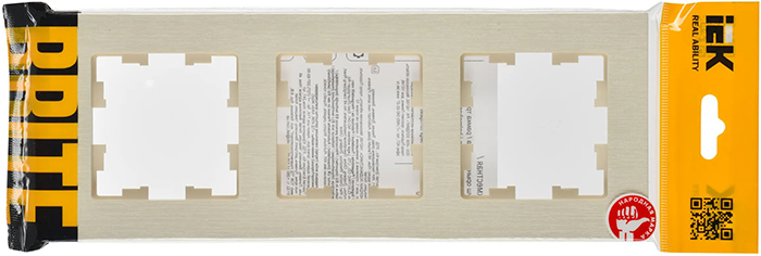 рамка 3-постовая IEK РУ-3-Бр Brite бежевый рифленый - упаковка