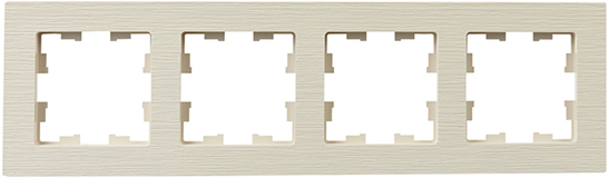 рамка 4-постовая IEK РУ-4-Бр Brite бежевый рифленый - внешний вид