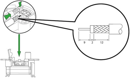 розетка ТВ оконечная Systeme Electric AtlasDesign - подключение